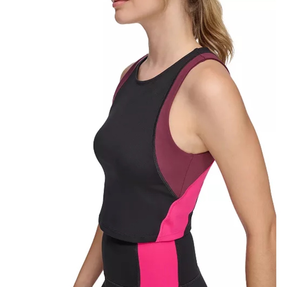 🌹 Calvin Klein Performance Women's Colorblock Crop Top Size Medium